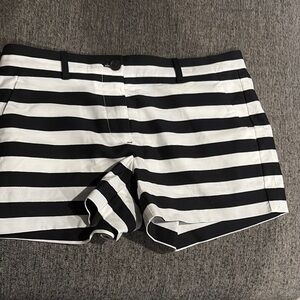 GAP Black and White Striped Women's Bermudas